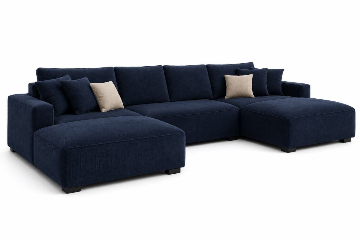 Seccional Luna U modular tapizado en tela premium | NOVA LIVING