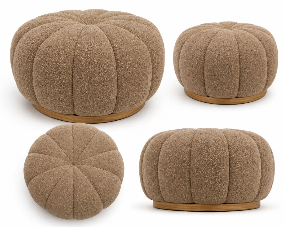 Otomana NOVA tapizada en Bouclé Premium color Beige Arena de NOVA LIVING